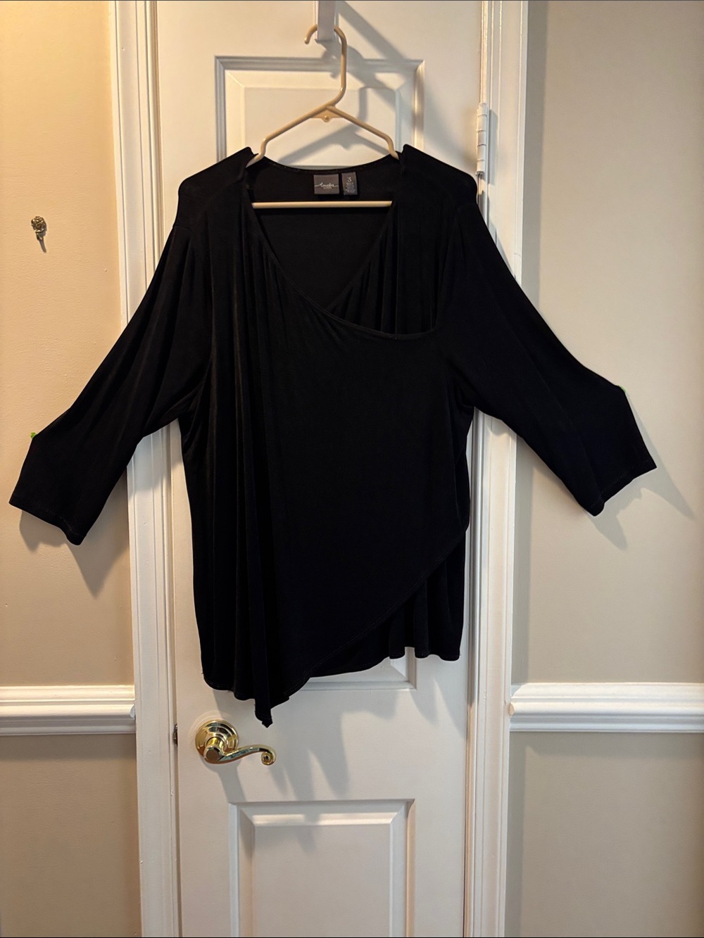Chico Black Asymmetrical Draped Tunic Chico size 3